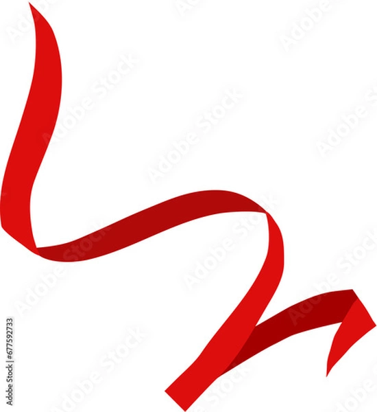 Obraz red ribbon wavy decoration design
