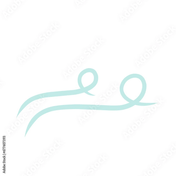 Fototapeta doodle wind blow, gust design isolated on white background. vector hand drawn illustration