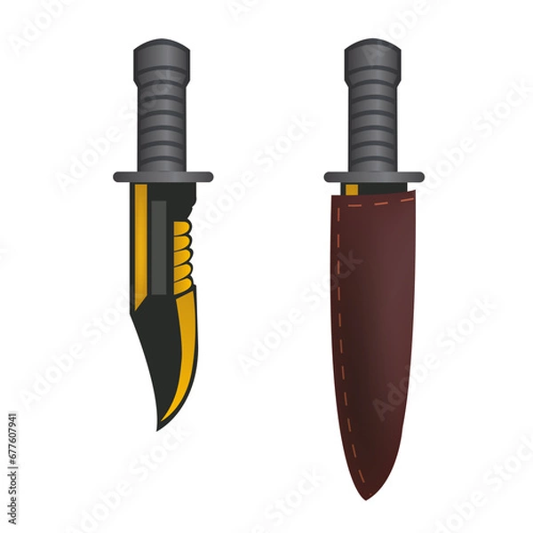 Fototapeta Hunting Knife Colorful Design Clipart Transparent