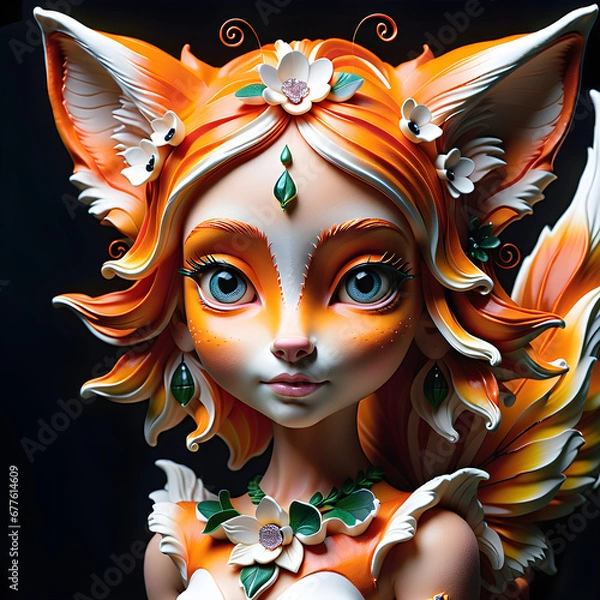 Obraz Enchanting Sugar Fairies: The Artistic Beauty of Unique Designs in the Sweet Realm.(Generative AI)