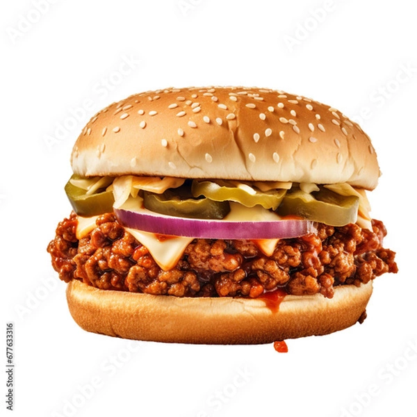Fototapeta Sloppy Joe, transparent background, isolated image, generative AI