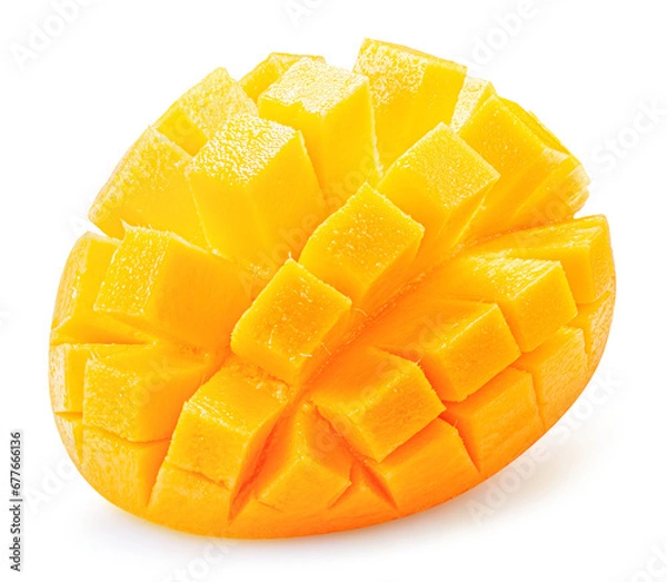 Fototapeta tasty mango slices isolated on the white background. Clipping path