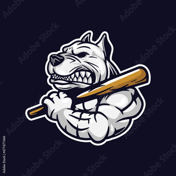 Obraz design logo mascot Angry dog