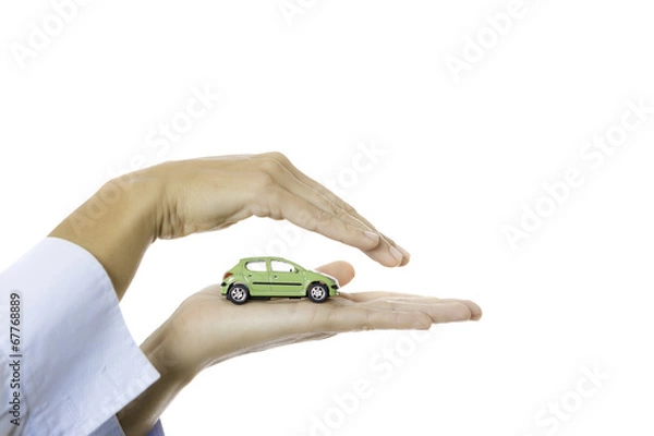 Obraz hand holding a toy car