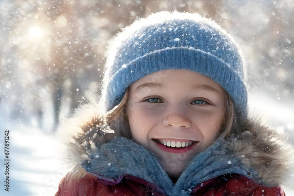 Fototapeta child in winter