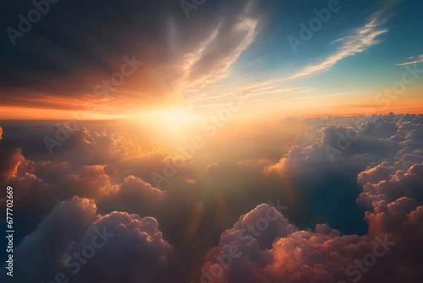 Fototapeta sunset in the clouds