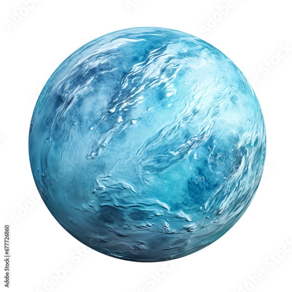 Fototapeta Neptune planet isolated on a transparent background, a 3d render of a big blue planet PNG
