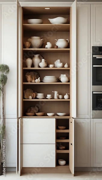 Obraz wardrobe in the kitchen,ai generated 