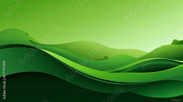 Fototapeta Abstract organic green lines as wallpaper background illustration, Generative AI