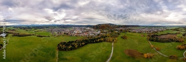 Obraz Drohnenpanorama, Peissenberg