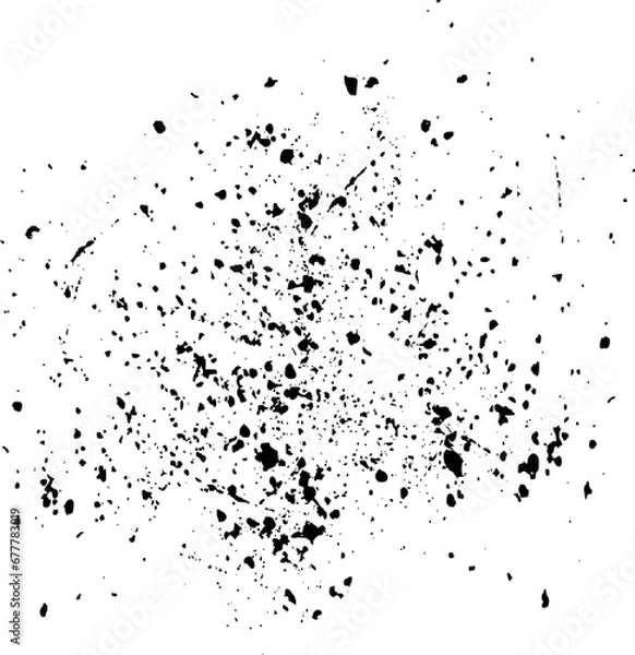 Obraz Splashed paint stain, splash texture of small particles. Uneven ink droplets, grunge effect.