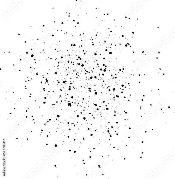 Obraz Splashed paint stain, splash texture of small particles. Uneven ink droplets, grunge effect.