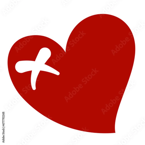 Obraz Red Heartbreak Vector Icon Illustration 
