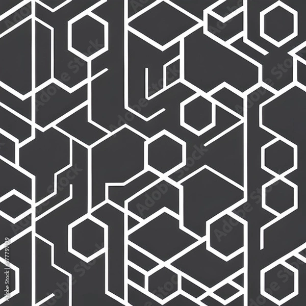 Fototapeta Cubic geometry, abstract background cover, modern scf, cubism style, futuristic wallpaper,