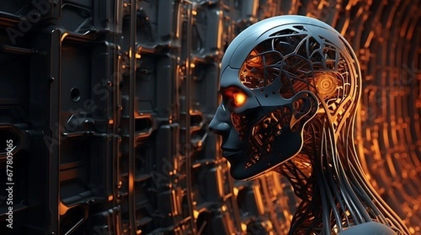 Obraz 3D abstract art, artificial intelligence, machine learning, deep learning, background wallpaper