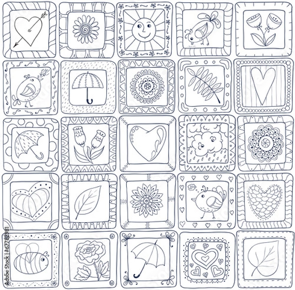 Fototapeta Geometric seamless patchwork style pattern.