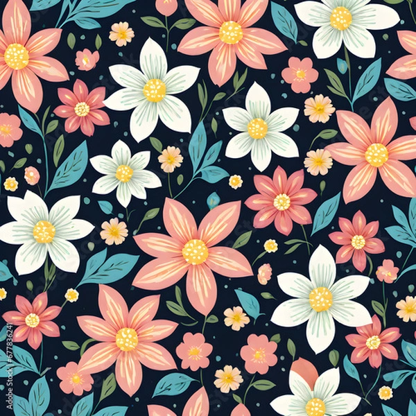 Fototapeta seamless floral pattern