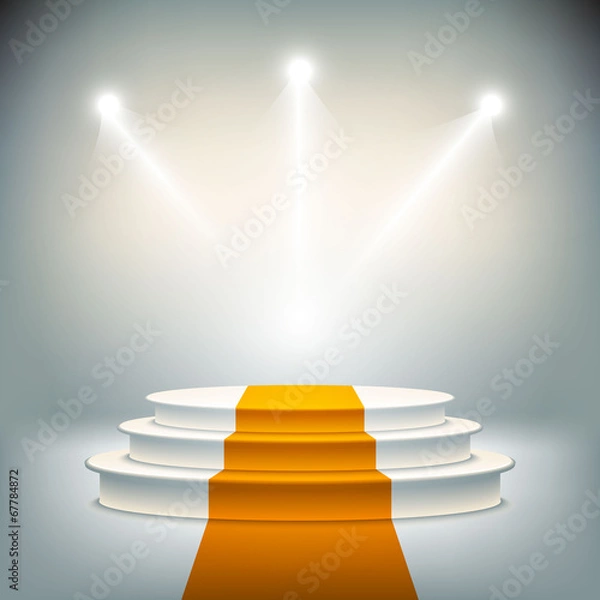 Obraz Illuminated stage podium for award ceremony vector