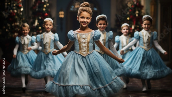 Fototapeta Students Sparkle in Christmas Performance