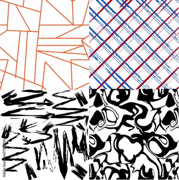 Fototapeta graphic geometric color line art brush zigzag design pattern background texture abstract 