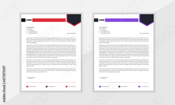 Fototapeta New Modern Creative Vector Business And Corporation Letterhead Design Template