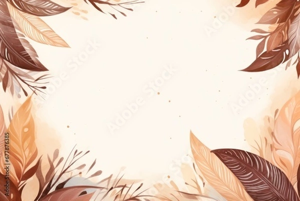 Obraz A Boho Background with leaves, Copyspace