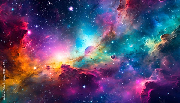 Obraz abstract cosmic space galaxy colorful texture pc desktop wallpaper background ai generated