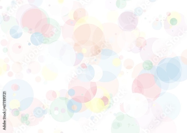 Obraz カラフルで可愛らしいパステルカラーの水玉模様背景
