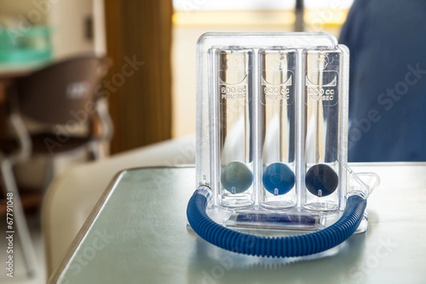 Fototapeta Three balls Incentive Spirometer for deep breathing