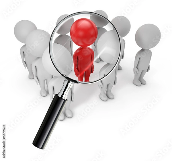 Obraz 3d cute people - employee search