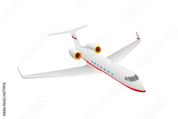 Fototapeta vector - little airpllane Gulfstream  flying
