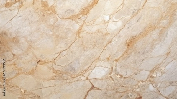 Fototapeta Beige Marble with Ice Horizontal Background. Abstract stone texture backdrop. Bright natural material Surface. AI Generated Photorealistic Illustration.