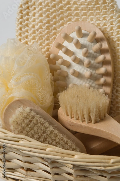 Fototapeta panier en osier pour le bain