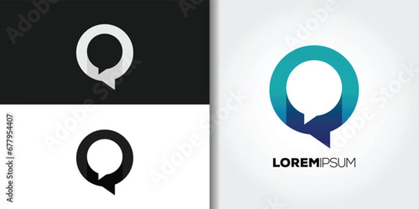 Obraz bubble chat logo set