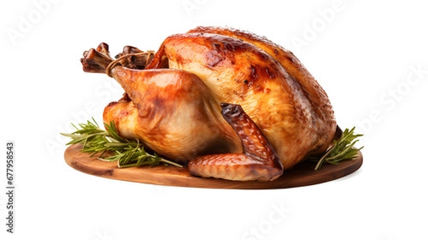 Fototapeta Rotisserie Chicken Transparent / No Background. Generated with AI.