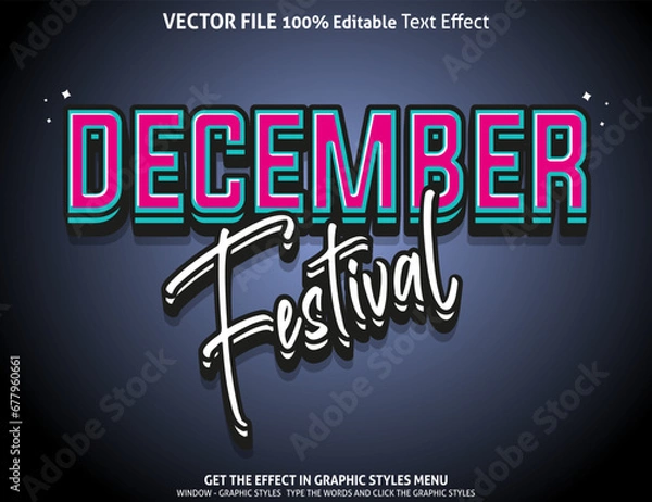 Obraz December festival 3d text effect and editable text effect