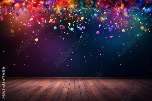 Obraz christmas background with lights and stars