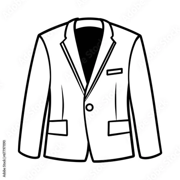 Fototapeta Simple Hand Drawn Illustration of Man's Suit. SVG Vector
