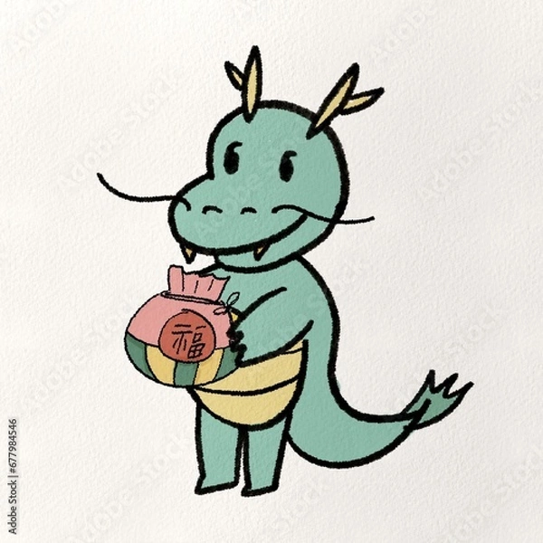 Obraz 갑진년 일러스트 & 캘리그라피