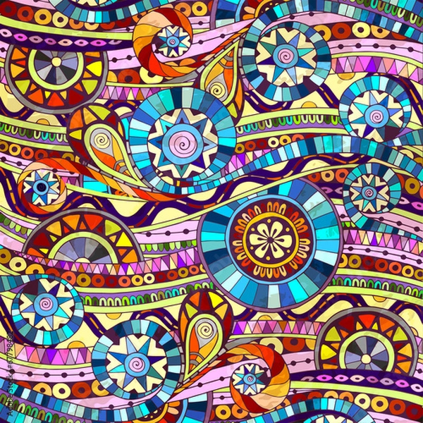 Fototapeta Background with geometric mosaic elements.