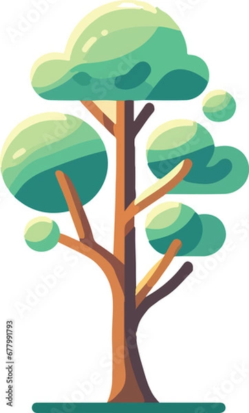 Obraz tree with green leaves vevtor