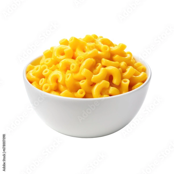 Fototapeta Bowl of mac and cheese isolated on transparent background,transparency 