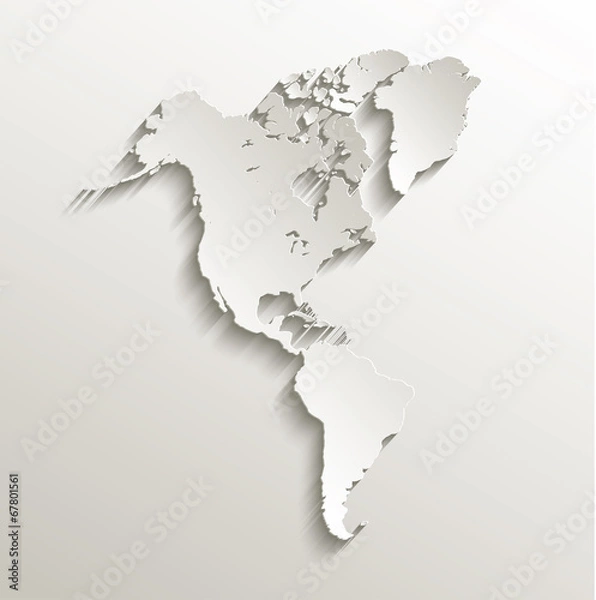 Obraz America map continent card paper 3D vector