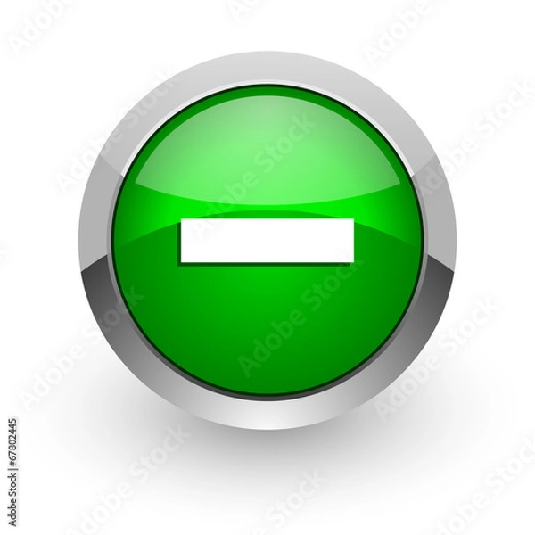 Obraz minus green glossy web icon