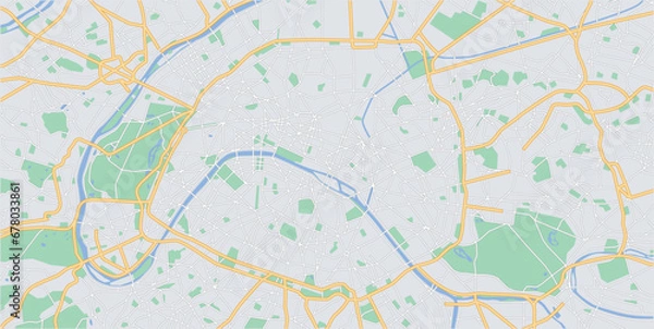 Obraz Layered editable vector illustration outline of Paris,France.