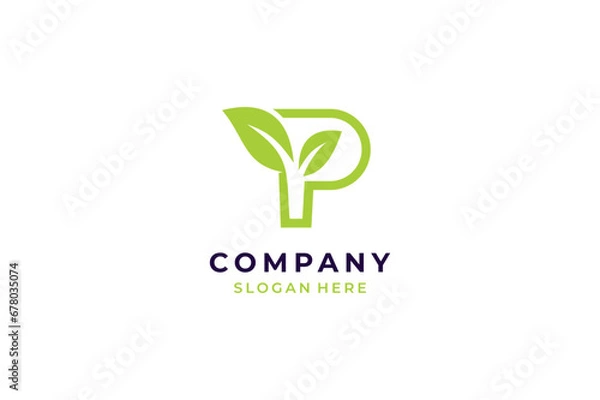 Obraz Letter P leaf logo