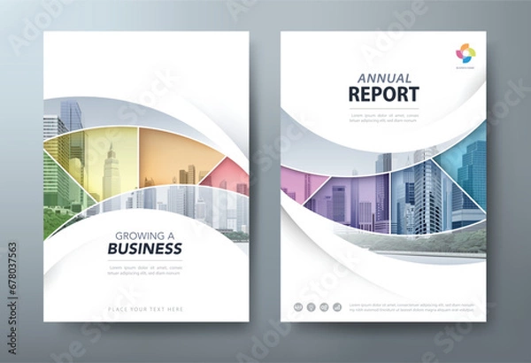 Fototapeta Annual report brochure flyer design template vector, Leaflet, presentation book cover templates, layout in A4 size