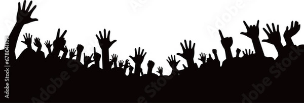 Obraz ライブ会場で盛り上がるオーディエンスのシルエット