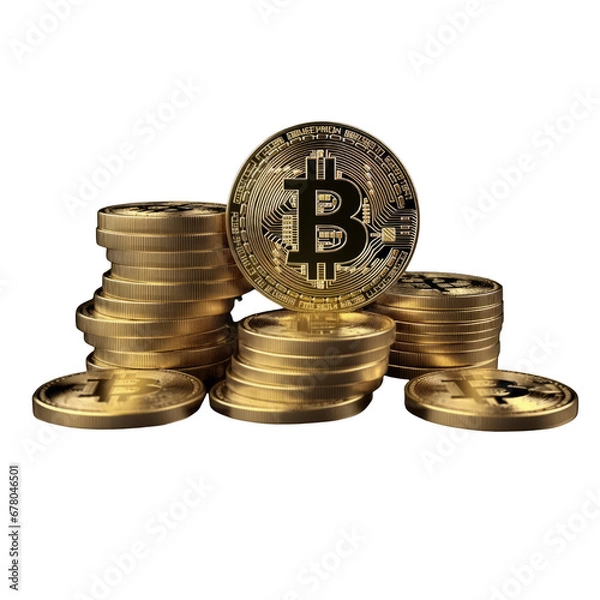 Fototapeta Bitcoin Stack, Generative AI