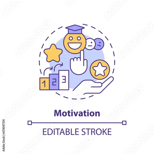 Fototapeta 2D editable multicolor motivation icon, simple isolated vector, learning theories thin line illustration.